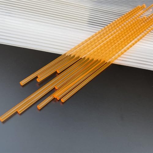 Acrylholzklammern, 50 Stück Acryl-Lollipop-Sticks, mehrere Farben Acryl-Rundstäbe, Süßigkeiten-Kuchen-Dekorationssticks, 4-8-Zoll-Cake-Pop-Sticks(Orange,3x100mm) von FOELANNE