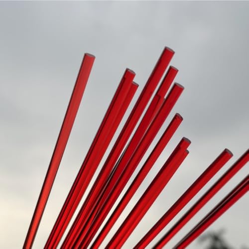 Acrylholzklammern, 50 Stück Acryl-Lollipop-Sticks, mehrere Farben Acryl-Rundstäbe, Süßigkeiten-Kuchen-Dekorationssticks, 4-8-Zoll-Cake-Pop-Sticks(Red,3x100mm) von FOELANNE