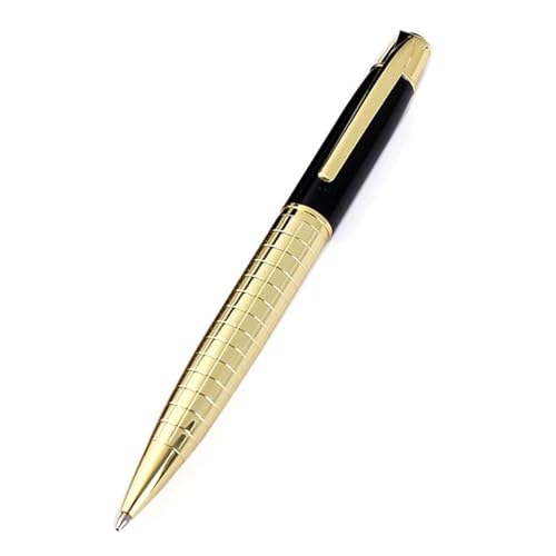 FOELANNE Nachfüllbarer Klick-Kugelschreiber, Metall-Kugelsc Kugelschreiber Luxus-Tintenroller mit Metallgravur, Business Signing Pen for Business Administrative Writing Pen(Golden) von FOELANNE