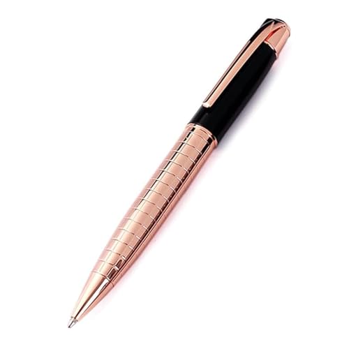 FOELANNE Nachfüllbarer Klick-Kugelschreiber, Metall-Kugelsc Kugelschreiber Luxus-Tintenroller mit Metallgravur, Business Signing Pen for Business Administrative Writing Pen(Rose Gold) von FOELANNE