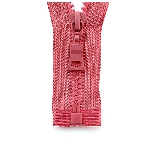 FOELANNE Reißverschlüsse zum Nähen Kunstharz-Reißverschluss 5# 3 Stück Harz-Reißverschluss 30–90 cm offene Auto-Lock-Nähreißverschlüsse(Light Red,40Cm) von FOELANNE