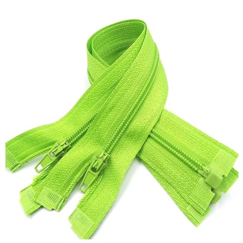 FOELANNE Reißverschlüsse zum Nähen Kunstharz-Reißverschluss 5 Stück 3# Nylon-Reißverschluss-Harz-Reißverschlüsse mit offenem Ende(Green,20Cm) von FOELANNE