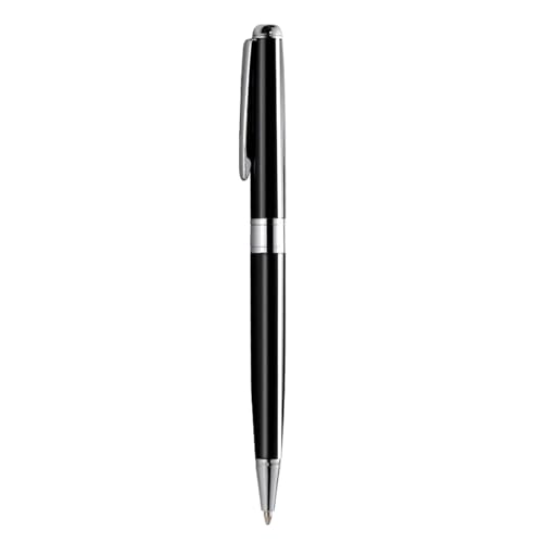 Nachfüllbarer Klick-Kugelschreiber, Metall-Kugelsc 1 stücke Kugelschreiber Metall Rollerball Stifte Business Unterzeichnung Stift Fließend Schreiben Stift Feine Spitze Stift(Black) von FOELANNE