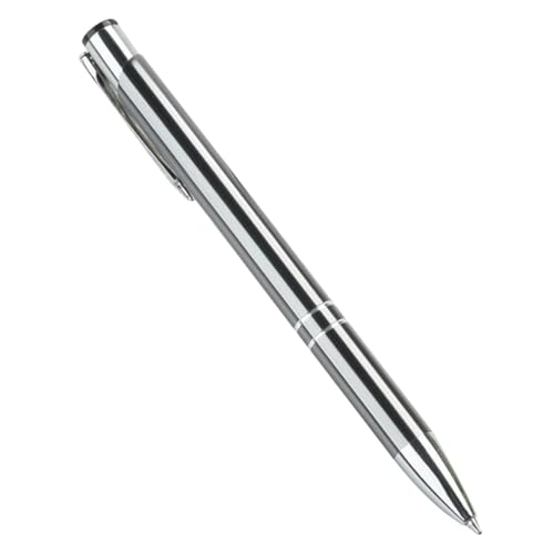 Nachfüllbarer Klick-Kugelschreiber, Metall-Kugelsc 6 stücke Kugelschreiber Versenkbare Metall Rollerball Stifte Fließend Schreiben Gel Tinte Stifte Presse Schreiben Stift for Studenten(Silver) von FOELANNE