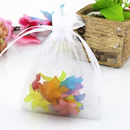 Organza Geschenk Mesh Candy Favour Pouches, 10 Stück 15x20 17x23 20x30 Organzabeutel Verpackungsbeutel Weihnachtsschmuckbeutel Hochzeitsdekoration Geburtstagsfeierzubehör Geschenkbeutel(White,9x12cm O von FOELANNE