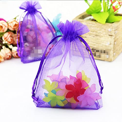 Organza Geschenk Mesh Candy Favour Pouches, 10 Stück 15x20 17x23 20x30 Organzabeutel Verpackungsbeutel Weihnachtsschmuckbeutel Hochzeitsdekoration Geburtstagsfeierzubehör Geschenkbeutel(Purple,10x15cm von FOELANNE