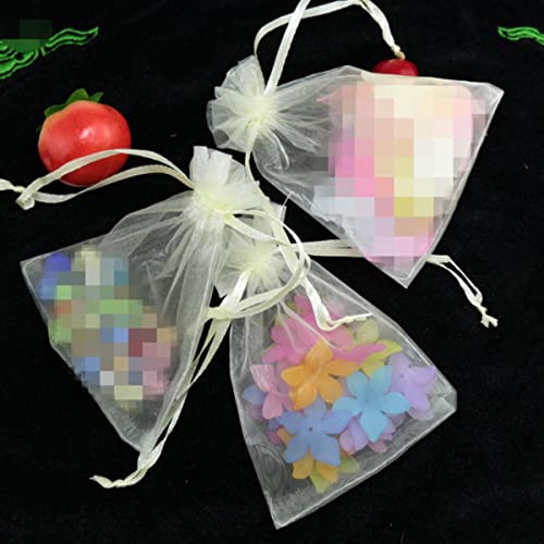 Organza Geschenk Mesh Candy Favour Pouches, 10 Stück 15x20 17x23 20x30 Organzabeutel Verpackungsbeutel Weihnachtsschmuckbeutel Hochzeitsdekoration Geburtstagsfeierzubehör Geschenkbeutel(Beige White,15 von FOELANNE