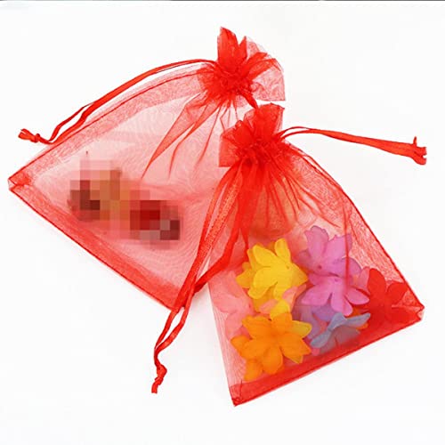 Organza Geschenk Mesh Candy Favour Pouches, 10 Stück 15x20 17x23 20x30 Organzabeutel Verpackungsbeutel Weihnachtsschmuckbeutel Hochzeitsdekoration Geburtstagsfeierzubehör Geschenkbeutel(Red,10x15cm Or von FOELANNE