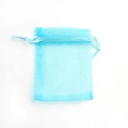 Organza Geschenk Mesh Candy Favour Pouches, 50 Stück 7x9 9x12 10x15 Organzabeutel Schmuckverpackungsbeutel Geschenk Verlobung Hochzeit Party Dekoration Kordelzug Verpackungsbeutel(Blue,10X15CM) von FOELANNE