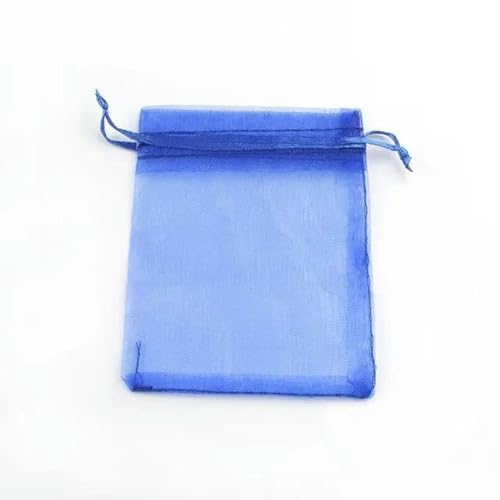 Organza Geschenk Mesh Candy Favour Pouches, 50 Stück 7x9 9x12 10x15 Organzabeutel Schmuckverpackungsbeutel Geschenk Verlobung Hochzeit Party Dekoration Kordelzug Verpackungsbeutel(Dark Blue,10X15CM) von FOELANNE