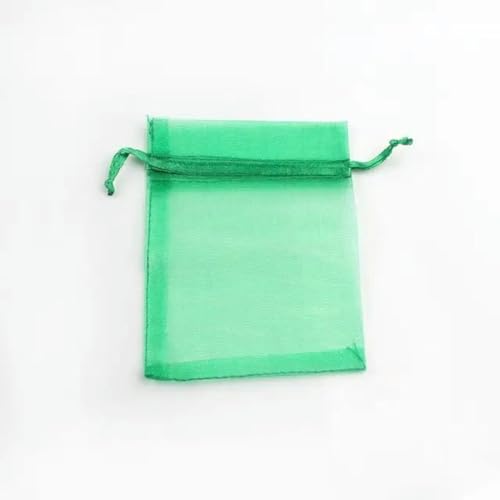 Organza Geschenk Mesh Candy Favour Pouches, 50 Stück 7x9 9x12 10x15 Organzabeutel Schmuckverpackungsbeutel Geschenk Verlobung Hochzeit Party Dekoration Kordelzug Verpackungsbeutel(Green,10X15CM) von FOELANNE