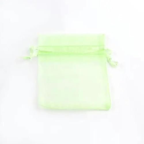 Organza Geschenk Mesh Candy Favour Pouches, 50 Stück 7x9 9x12 10x15 Organzabeutel Schmuckverpackungsbeutel Geschenk Verlobung Hochzeit Party Dekoration Kordelzug Verpackungsbeutel(Lemon Green,9X12CM) von FOELANNE