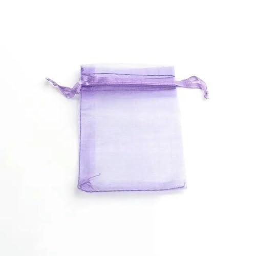 Organza Geschenk Mesh Candy Favour Pouches, 50 Stück 7x9 9x12 10x15 Organzabeutel Schmuckverpackungsbeutel Geschenk Verlobung Hochzeit Party Dekoration Kordelzug Verpackungsbeutel(Light Purple,10X15CM von FOELANNE