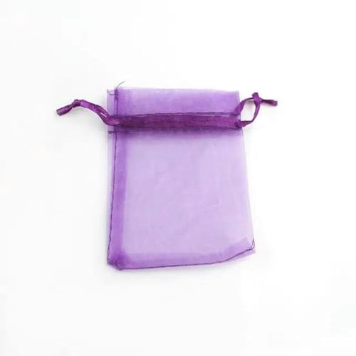 Organza Geschenk Mesh Candy Favour Pouches, 50 Stück 7x9 9x12 10x15 Organzabeutel Schmuckverpackungsbeutel Geschenk Verlobung Hochzeit Party Dekoration Kordelzug Verpackungsbeutel(Purple,10X15CM) von FOELANNE