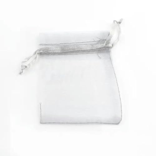 Organza Geschenk Mesh Candy Favour Pouches, 50 Stück 7x9 9x12 10x15 Organzabeutel Schmuckverpackungsbeutel Geschenk Verlobung Hochzeit Party Dekoration Kordelzug Verpackungsbeutel(Sliver,10X15CM) von FOELANNE