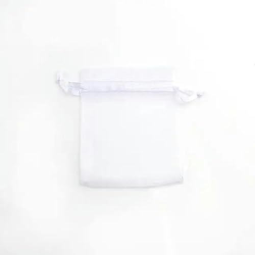 Organza Geschenk Mesh Candy Favour Pouches, 50 Stück 7x9 9x12 10x15 Organzabeutel Schmuckverpackungsbeutel Geschenk Verlobung Hochzeit Party Dekoration Kordelzug Verpackungsbeutel(White,5X7CM) von FOELANNE