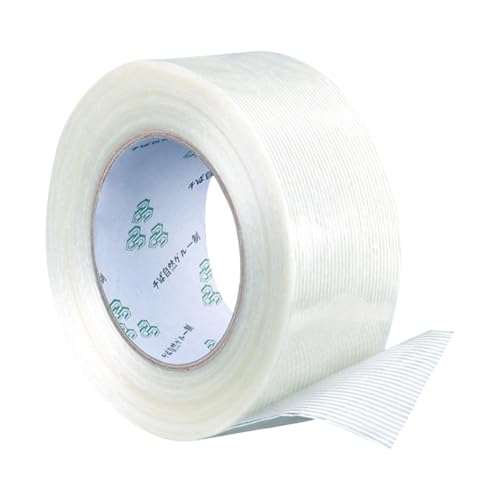 FOGARI Panzertape Gaffa Tape Transparent 75 mm x 50 m,Glasfaservestärkt Packband Transparent Filament Klebeband Fadenverstärkt Zum Umreifen, Fixieren und Reparieren von FOGARI