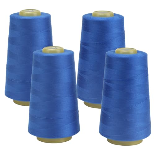 FOGAWA 4 Rollen Nähgarn Polyester Nähgarn Nähmaschinengarn, 40s/2, 3000 yards, Garnspule Overlockgarn für Näharbeiten, Quilten, Patchwork, Kleidung(Dunkelblau 2840) von FOGAWA