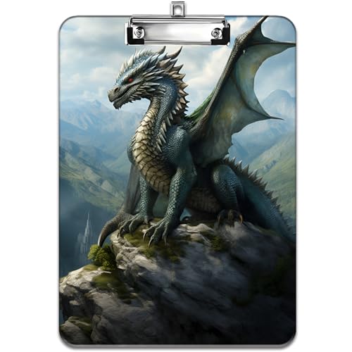 Modisches Design-Klemmbrett, strapazierfähiger, dünner Clip, Standard-A4-Briefgröße, vollfarbiges Kunststoff-Klemmbrett, speziell für Klassenzimmer und Büros, Azur-Drache Modisches Design-Klemmbrett, strapazierfähiger, dünner Clip, Standard-A4-Briefgröße, vollfarbiges Kunststoff-Klemmbrett, speziell für Klassenzimmer und Büros, Azur-Drache von FOKBVNFLL