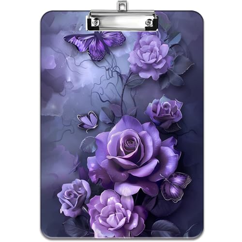 Modisches Design-Klemmbrett, strapazierfähiger, dünner Clip, Standard-A4-Briefgröße, vollfarbiges Kunststoff-Klemmbrett, speziell für Klassenzimmer und Büros, lila Rose Modisches Design-Klemmbrett, strapazierfähiger, dünner Clip, Standard-A4-Briefgröße, vollfarbiges Kunststoff-Klemmbrett, speziell für Klassenzimmer und Büros, lila Rose von FOKBVNFLL