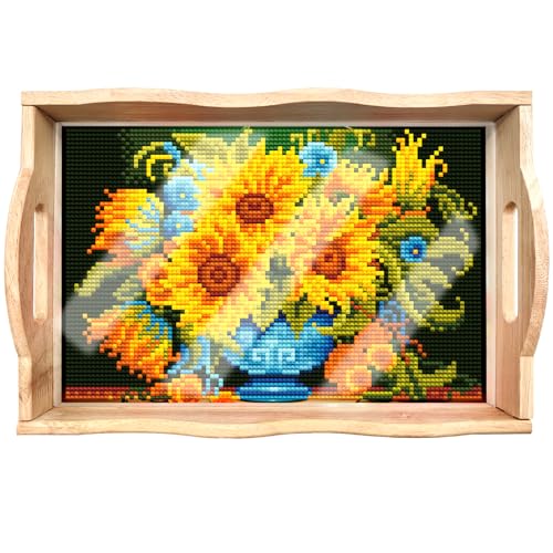 FOKULUNDA DIY 5D Diamond Painting Wood Serving Tray with Handles Diamond Art Decoration Serving Trays Wooden Tray 11.8"x7.8"(F12) von FOKULUNDA