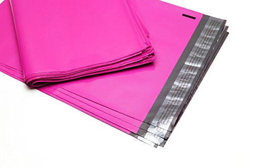 100 Folienmailer® Versandbeutel Neon-Pink 300 x 410 mm + Klappe: Farbige Plastik Versandtaschen, selbstklebend und blickdicht, Versandtüten aus LDPE von FOLIENMAILER