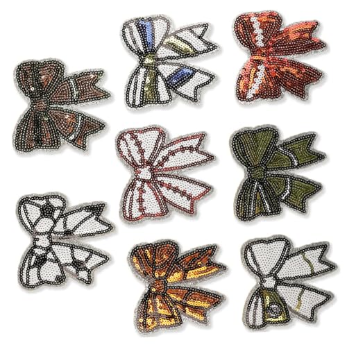 8 PCs Pailletten Bowknot Bestickte Flecken Eisen Auf Flecken Reparaturflecken Bögen Nähflecken Für Jeans Kleidertasche 8 PCs Pailletten Bowknot Bestickte Flecken Eisen Auf Flecken Reparaturflecken Bögen Nähflecken Für Jeans Kleidertasche von FOLODA