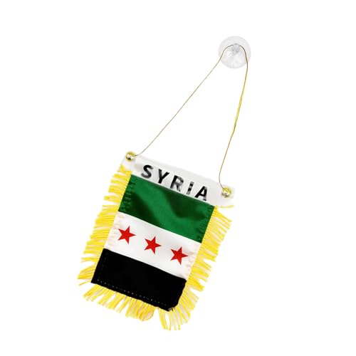 8 X 12 cm Syrien Wimpel Mit Quasten Auto Und Heimdekoration Syrische Kleine Hängende Flaggen Für Nationale Feiern von FOLODA