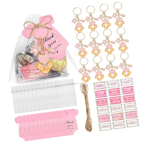 FOLODA 6/20pieces Baby Füße Schlüsselanhänger Set Babypartys Schlüsselanhänger Mit Verpackungsaufkleber Etikett Für Hochzeitsbabysartikeln von FOLODA