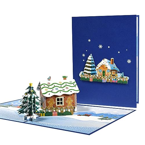 FOLODA Handgefertigte Weihnachts Karte Festliche 3D Papier Bastel Geschenkgrüße Weihnachtskarte Für Feiertagsfeiern von FOLODA