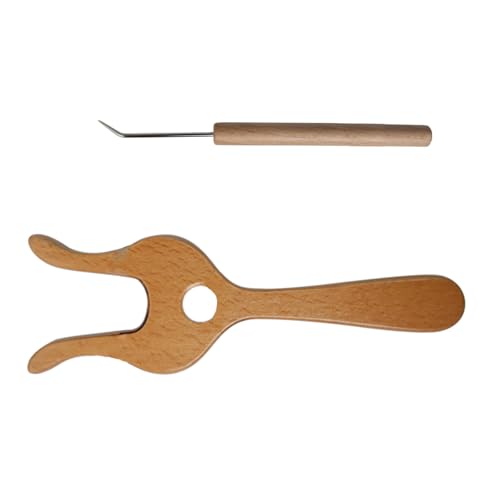 FOLODA Holz Strickgabel Gebogene Spitze Nadel Set Ergonomischer Für Stricker Häkeler Flechten Stricken Praktisches Flechtwerkzeug von FOLODA