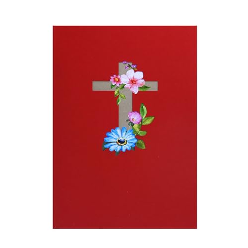 FOLODA Kreuze 3D Grußkarte Religiöse Geschenk Osterkarte Umschlag Weihnachten Dankeschön von FOLODA