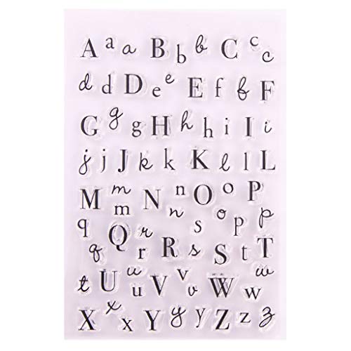 FOLODA Silikonstempel, Alphabet Silikon Klarsiegel Stempel DIY Scrapbooking Prägung Fotoalbum Dekorative Papierkarte Handwerk von FOLODA