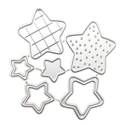 FOLODA Sterne Rahmen Stanzformen Spitzen Blumen Bordüre Metall Stanzformen Prägeschablone DIY Scrapbooking Album Kartenherstellung Vorlage Sterne Rahmen Metall Stanzformen Spitzen Blumen Bordüre von FOLODA