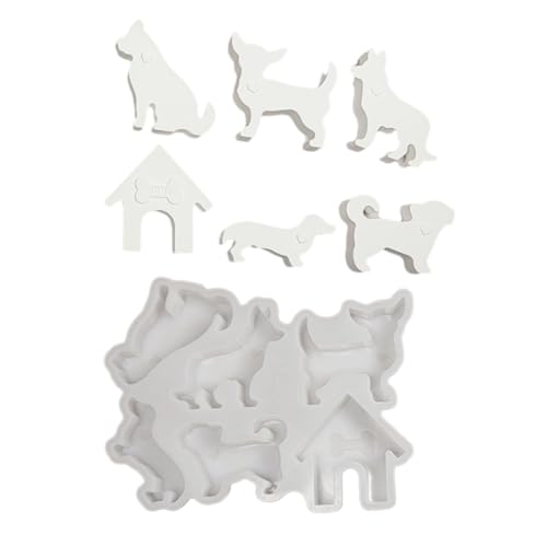 Hundefamilie Statue Silikonformen Für Kerzenseife Herstellung Hundehaus Familie Von Hund Silikon Kerzenformen Für Epoxidharz von FOLODA