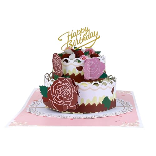 Kreative 3D Faltbare Geburtstagskarte Für Männer Frauen Kinder Überraschung Rosenkuchen Design Mit Blanks Notcard Und Umschlag Kreative 3D Faltbare Geburtstagskarte Für Männer Frauen Kinder Überraschung Rosenkuchen Design Mit Blanks Notcard Und Umschlag von FOLODA