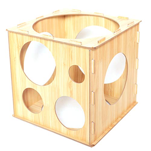 Quadratische Ballonbox aus Holz mit 9 Löchern, praktisches Ballon-Messwerkzeug für Geburtstag, Hochzeit, Party, Ballon-Dekorationen von FOLODA