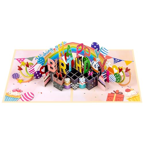 Regenbogenthema 3D Geburtstag Popup Karte Mit Umschlag Und Notizkarte Set Für Die Feier Von Geburtstagen Partyeinladungskarte Regenbogenthema 3D Geburtstag Popup Karte Mit Umschlag Und Notizkarte Set Für Die Feier Von Geburtstagen Partyeinladungskarte von FOLODA