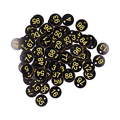 Rundes Nummernschild, 100 Stück, nummerierte Etiketten, nummeriert, Bienenstock, mit Loch zur Kontrolle von Krankheiten für Imker (Schwarzgelb) von FOLOSAFENAR