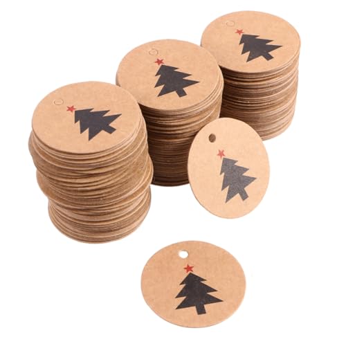 200st Weihnachtsanhänger Aus Rundem Kraftpapier Weihnachtsmann-geschenkanhänger Weihnachtsgeschenk Zum Aufhängen Weihnachtsetiketten Aus Papier Weihnachtsbaum-tags Karton FOMIYES von FOMIYES