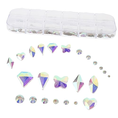 FOMIYES 1 Box DIY Diamant Nail Art Set Strasssteine ​​Für Nägel Nail Art Aufkleber DIY Charms Für Nägel Nail Art Juwelen Strasssteine ​​Maniküre Schmuck Nail Art Nieten Dekor Nagel Charms von FOMIYES