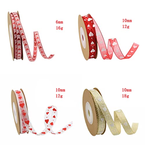 FOMIYES 1 Rolle Geschenkband Selber Machen Braut- Doppelt Valentinstag Bänder Bastpapierband Samtband Wickelband Drahtkantenband Dickes Band Glitzerband Bedruckte Herzbänder Ripsband Fleck von FOMIYES