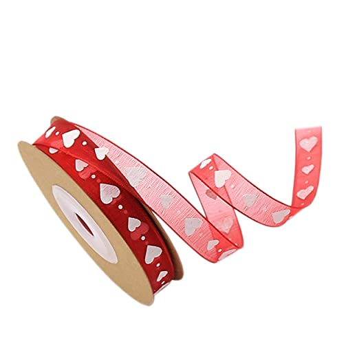 FOMIYES 1 Rolle Geschenkband selber machen bedruckte Herzbänder Liebesband Valentinsband Herzband verdrahtet seidenband ribbon dekoration party jakobsweg Geschenkverpackungsband von FOMIYES