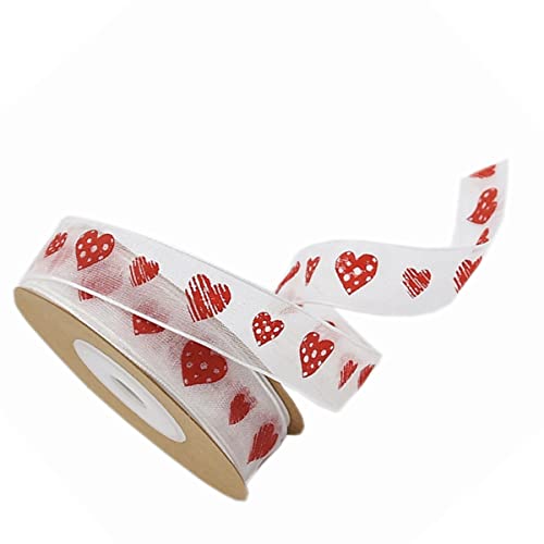 FOMIYES 1 Rolle Geschenkband selber machen seidenband ribbon goldhochzeit valentines schleifenband schultüte Valentinsgrüße Fischgrätenmuster Fischgrätengewebe Herz Geschenkverpackungsband von FOMIYES