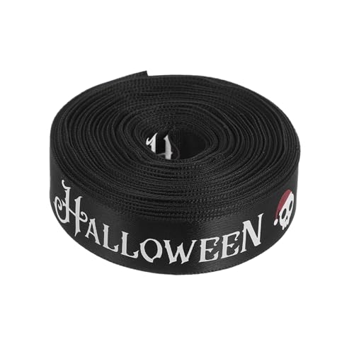 FOMIYES 1 Rolle Halloween-band Halloween-ripsband Feiertagsbänder Halloween-totenkopfbänder Diy Bastelband Halloween-verpackungsband Herbstband Diy-bänder Banddekor Bulk-band Polyester von FOMIYES