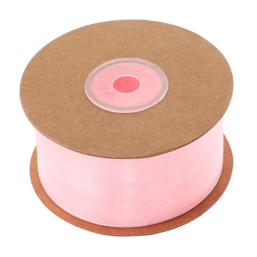 FOMIYES 1 Rolle Schneegarnband Bogen Feiertagsbänder Tüllband Band Für Bouquet Schleife Heimwerken Tüllbänder Kopfschmuck Haarband Blumenwickelbänder Hochzeitseinladungsband Chiffon Rosa von FOMIYES