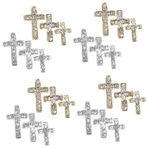 FOMIYES 1 Satz Cross-nagellack Nail Decoration Nägel Deko Charms Für Nägel Kunstnägel Set Nagelschönheit Nagelkunstzubehör Charms Für Nageldesign Nagelanhänger Strass Strasssteine 60st von FOMIYES