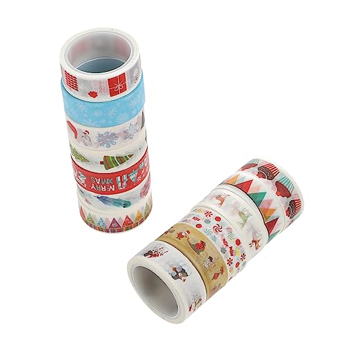 FOMIYES 13 Rollen Weihnachtliches Washi-Tape Cartoon-Aufkleber Urlaubsgeschenk Aufkleber Krippendekor weihnachtsband christmas ribbon exquisite Bänder dekoratives Etikett Papier von FOMIYES