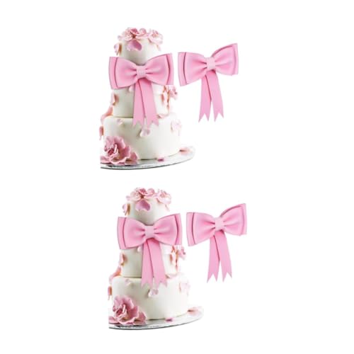 FOMIYES 2 Sätze Bogen-kuchendekoration Prinzessinnen-kuchenaufsatz Cupcake-topper-schleife Schleifen Zum Dekorieren Von Kuchen Schleifenband-kuchenaufsatz Bogenaufsatz Rosa Eva 2 Stück * 2 von FOMIYES