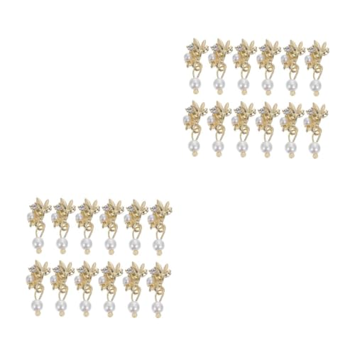 FOMIYES 2 Sätze DIY Maniküre Schmuck Tropfenohrringe Für Frauen Perlen Große Perlenohrringe Nagel Edelsteine ​​Pressperlen Zahnpasta Zubehör Nägel Strass Gold Charm 12 Stück * 2 von FOMIYES